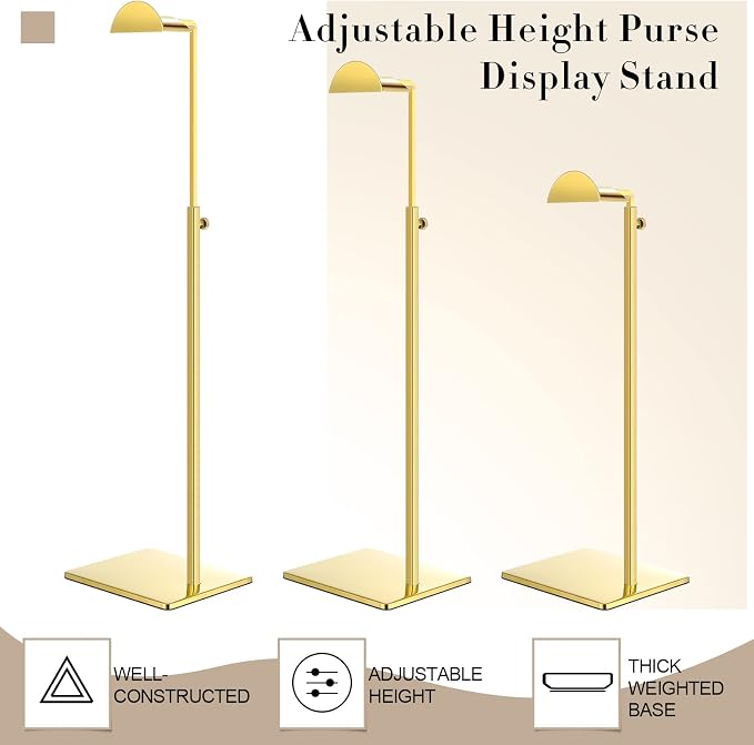Maitys 8 Pack Gold Purse Display Stands Stainless Steel Adjustable Height Bags - Image 3