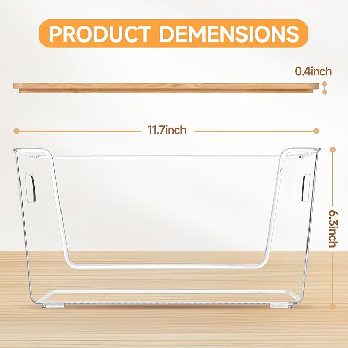 4 Set Pantry Organizer and Storage, Stackable Trash Bag Dispenser Clear Acrylic - Image 6