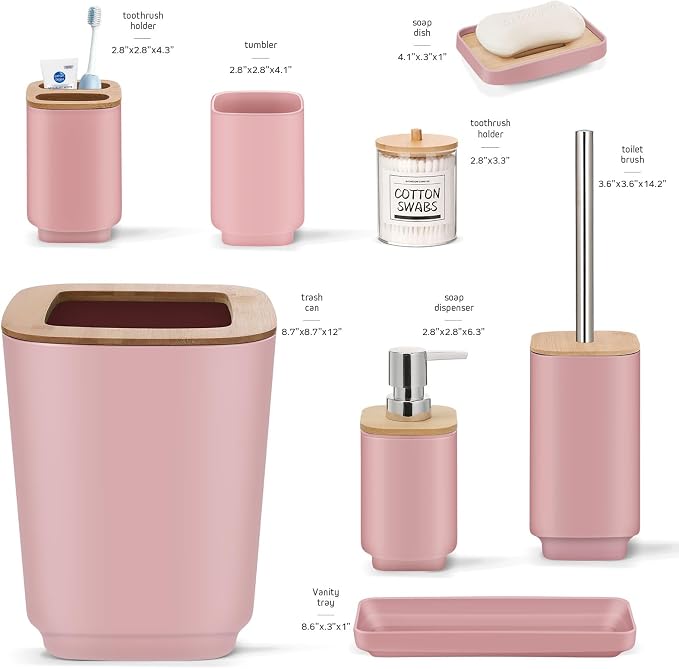 IMAVO Bathroom Accessories Set, 11 Pieces Bathroom Accessory Set, Trash Can - Image 5