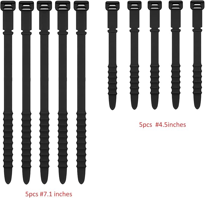 Silicone Zip Ties, Reusable Zip Ties, Rubber Cable Ties Straps - Image 7