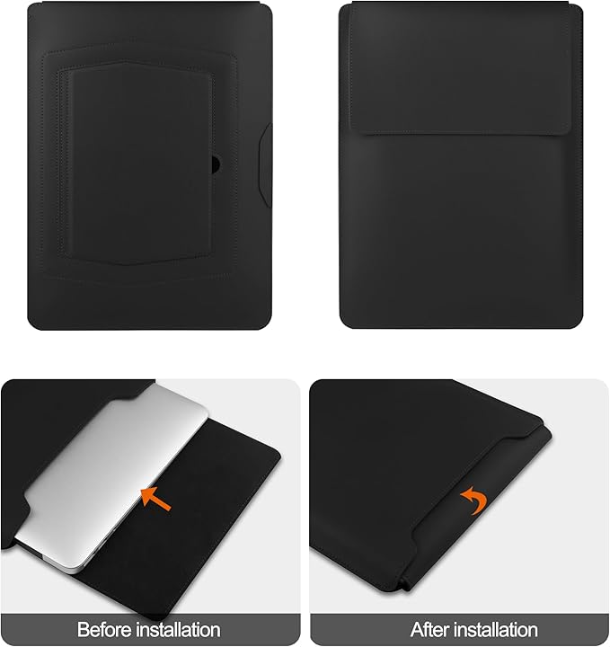 13.3'' /13.6'' Laptop Sleeve Case Leather Bag - Image 2