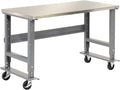 Global Industrial Mobile Adjustable Height Workbench, Stainless Steel by GlobalIndustrial