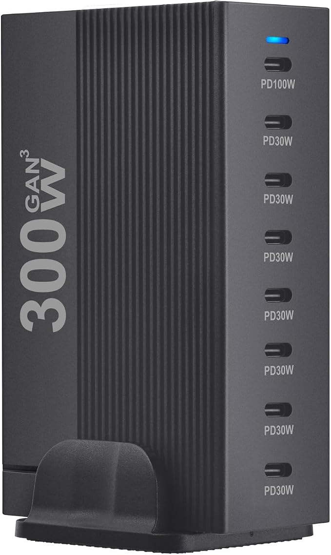 300W 8-Port GaN PD3.1 Desktop Charging Station | Intelligent Power Allocation - Image 3
