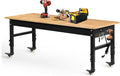 Betterhood 70" Adjustable Workbench on Wheels, 2000 LBS Heavy Duty Work Table by Betterhood