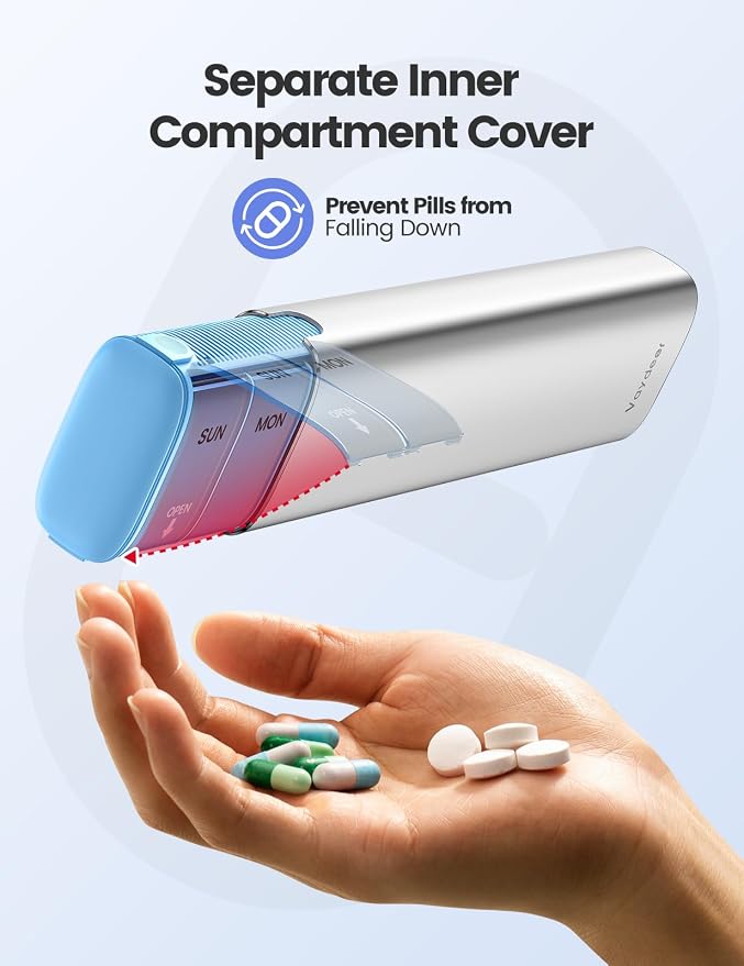 VAYDEER Metal Weekly Pill Organizer – Moisture-Proof Travel Pill Organizer - Image 4