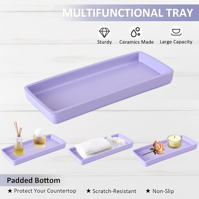 Resin 6 Pcs Purple Bathroom Set Complete - Image 5