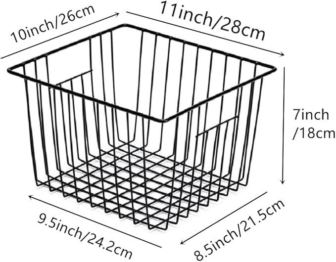 Slideep Wire Metal Basket Bin Storage Baskets Modern Farmhouse Food, Fruits - Image 5