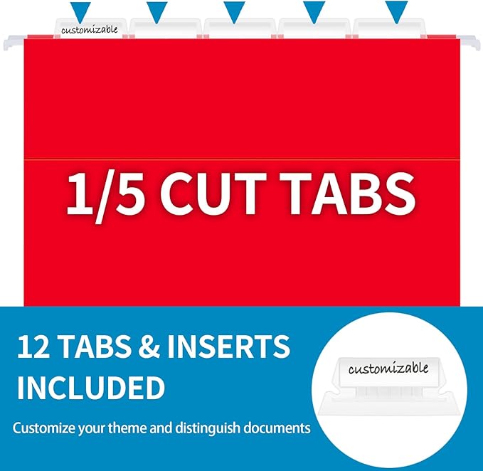 12 Pack Hanging File Folders, Letter Size - Image 2