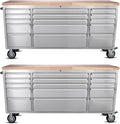 2 Pack - 72" Stainless Steel Rolling Tool Chest by UYRIE