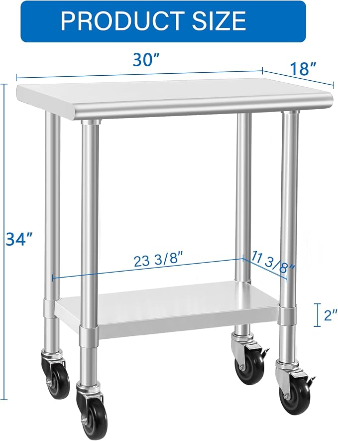 HARDURA Stainless Steel Commercial Table Prep & Work Table - Image 3