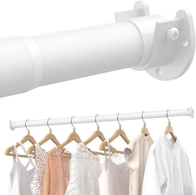 2 PACK Closet Rods for Hanging Clothes, 17 to 69 Inches Stepless Adjustable by Supforce