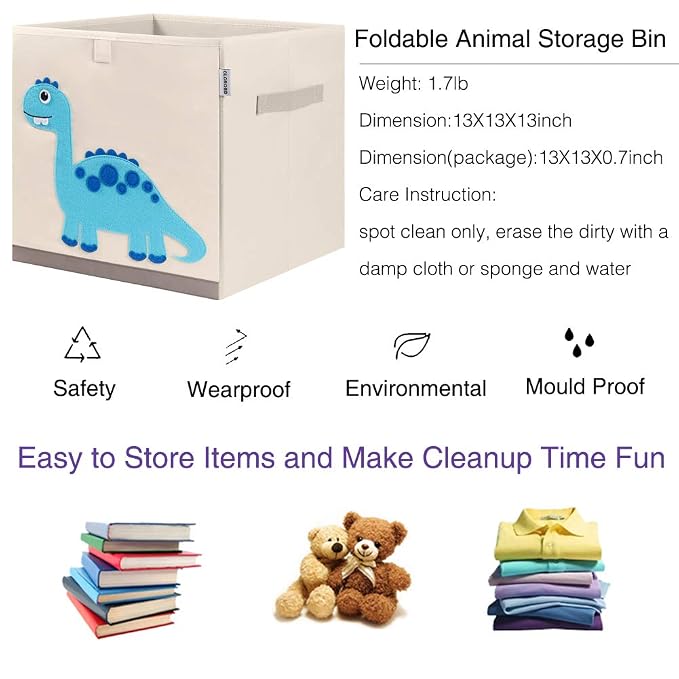 CLCROBD Foldable Animal Cube Storage Bins Fabric Toy Box/Chest/Organizer - Image 3