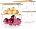 4 Set Pantry Organizer and Storage, Stackable Trash Bag Dispenser Clear Acrylic by Aurblozen