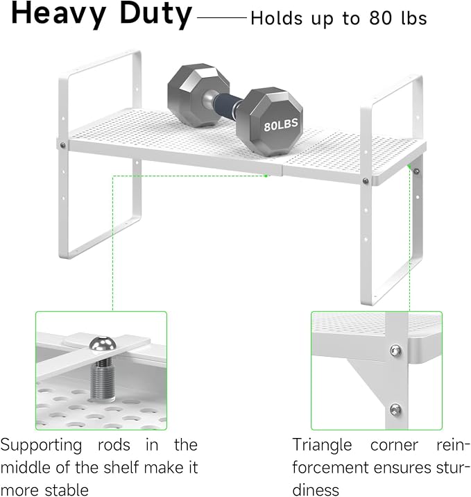 Expandable Cabinet Storage Shelf Stackable Organizer Rack - Image 4