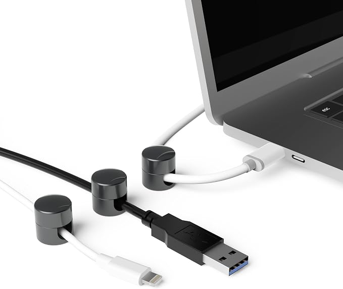 Cable Anchors for Desk Organization Gun Metal | Premium Aluminum Cord - Image 3