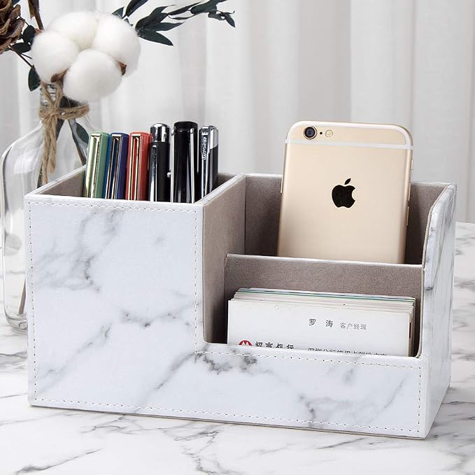 KINGFOM Desk Organizer Office Supplies Caddy Pu Leather Multi-function Storage - Image 3