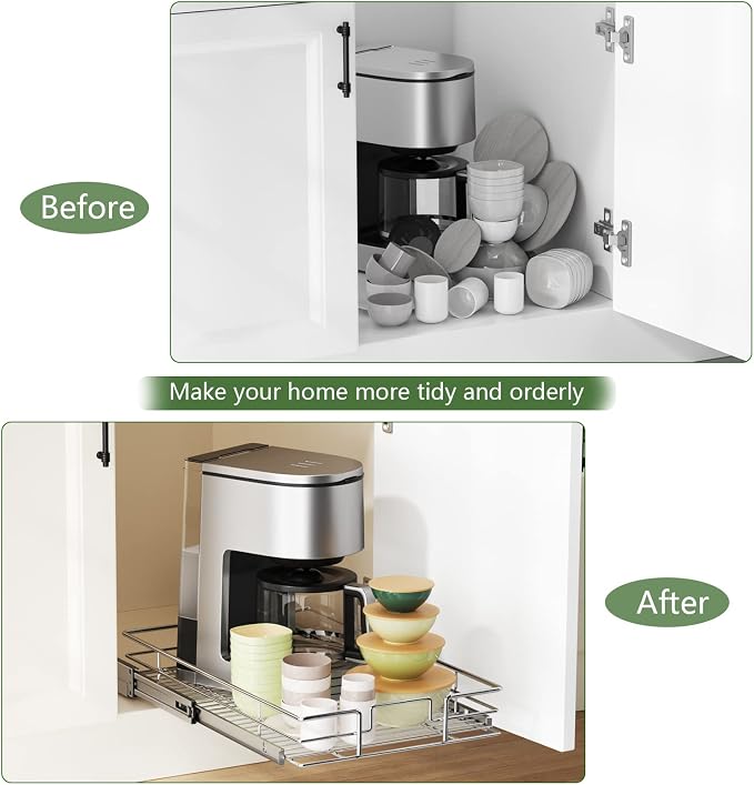 LOVMOR Pull Out Cabinet Organizer 25½" W x 21½" D, Kitchen Cabinet Pull Out - Image 7