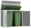 Amopatio 41 Cu Ft Outdoor Storage Shed, Horizontal Resin Trash Can Storage by Amopatio