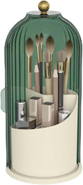 Makeup Brush Holder with Dustproof Cover 360 Rotating Makeup Brush Organizer by Emljkvp