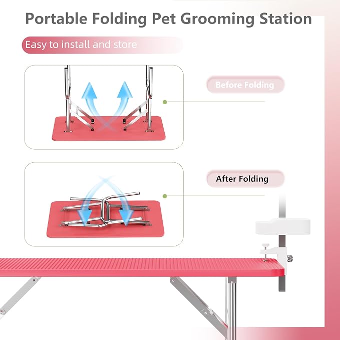 VFK 47'' Large Dog Grooming Table Stainless Steel Foldable Grooming Table - Image 8