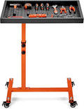 Adjustable Work Table with Wheels, Mechanic Rolling Tool Tray Table by OLBRUS