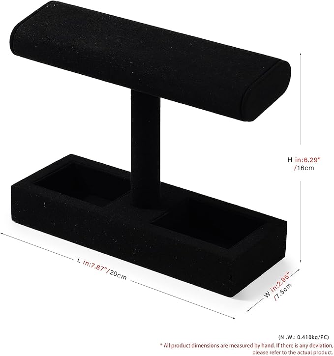 Oirlv Microfiber T-Bar Watch Display Stand Jewelry Display Props Jewelry - Image 8