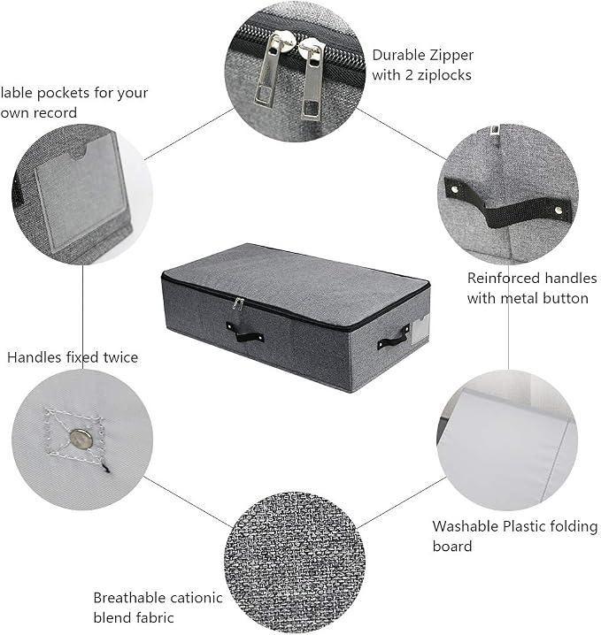 AMJ Foldable Under Bed Storage Basket Container - Image 4