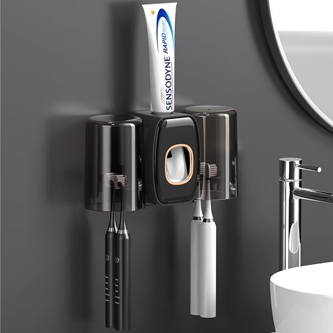 Toothbrush Holders for Bathrooms Toothbrush Holder Wall Mounted Toothpaste by MYLAMZALHomeGedgets