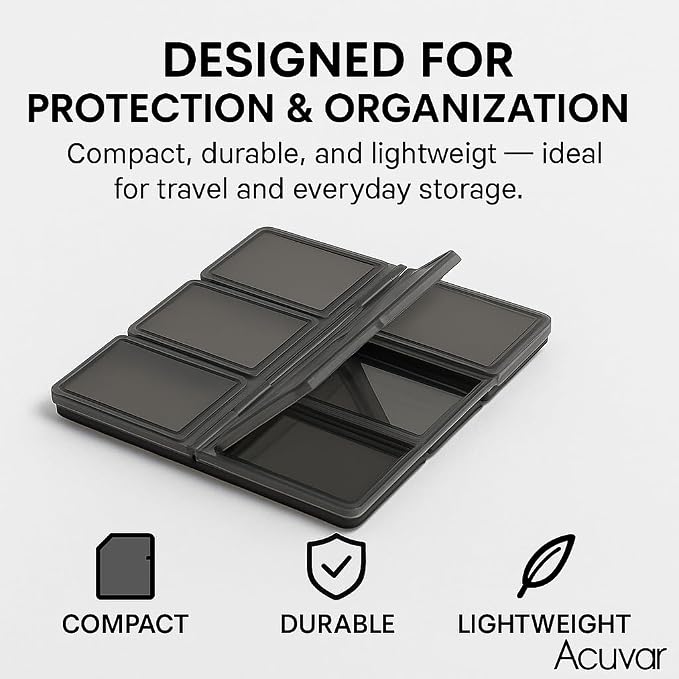 Acuvar 48 Slot SD/SDHC Memory Card Hard Plastic Case – Durable ABS Portable SD - Image 6