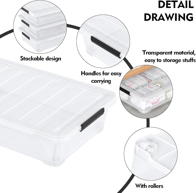 Pack of 4 Stackable Plastic Containers - Image 4