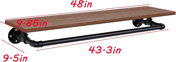 Clothes Rack 48in, Wall Mounted Garment Rack - Image 8