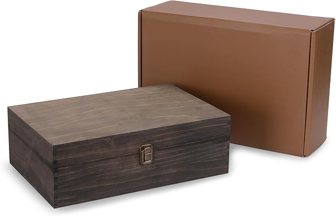 makerflo XL Dark Walnut Wood Memory Box by makerflo
