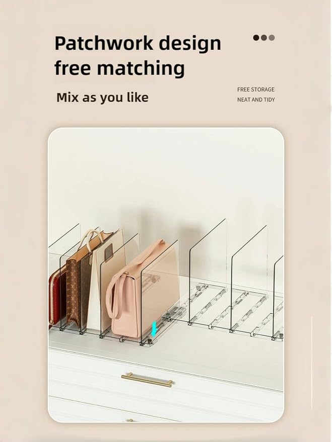 Adjustable Acrylic Purse Organizer - Image 5