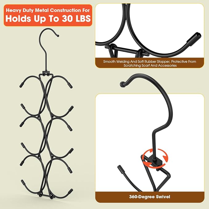 Scarf Hanger 12 Storages, Purse Hanger - Image 5