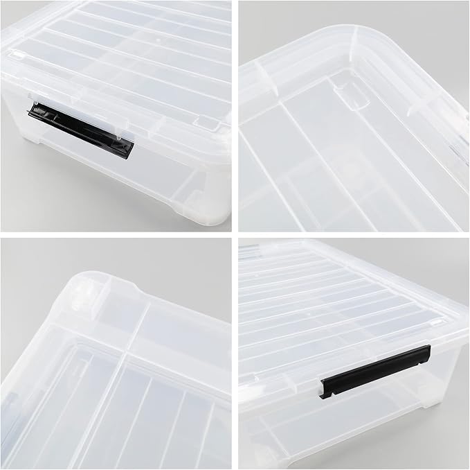 Zopnny 3-Pack 40 Quart Plastic Underbed Storage Box, Large Clear Under Bed - Image 3