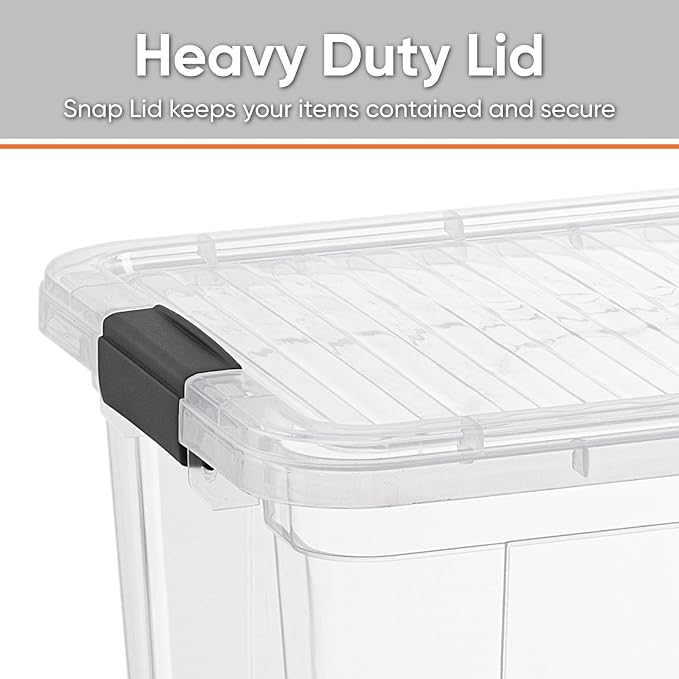 Superio Clear Storage Box with Lid, 1.85 Quart Plastic Container Bins - Image 4
