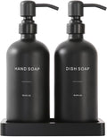 Matte Black Soap Dispenser Set, Kitchen Soap Dispenser Set by PrusWaso