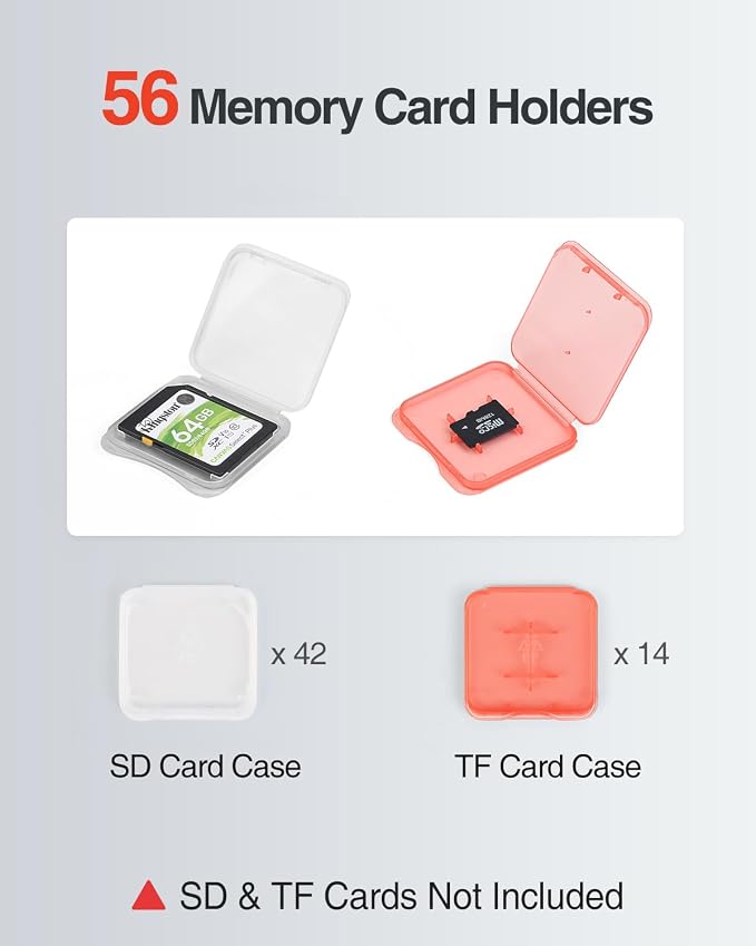 Luxtude SD Card Holder Case, Hard Memory Card Cases, 42 SD Holders, 14 TF - Image 4