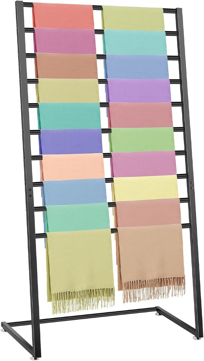 Hijab Organizer, 10 Tier Metal Scarf Holder Organizer, Freestanding Scarf Shawl by Kritkin
