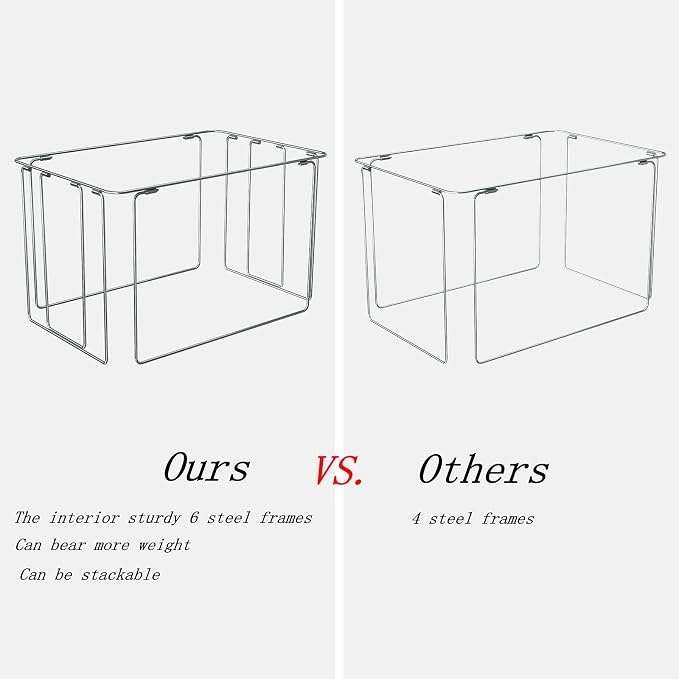 FHSQX Extra Large Clothes Storage Bins Foldable Metal Frame Storage Box - Image 5