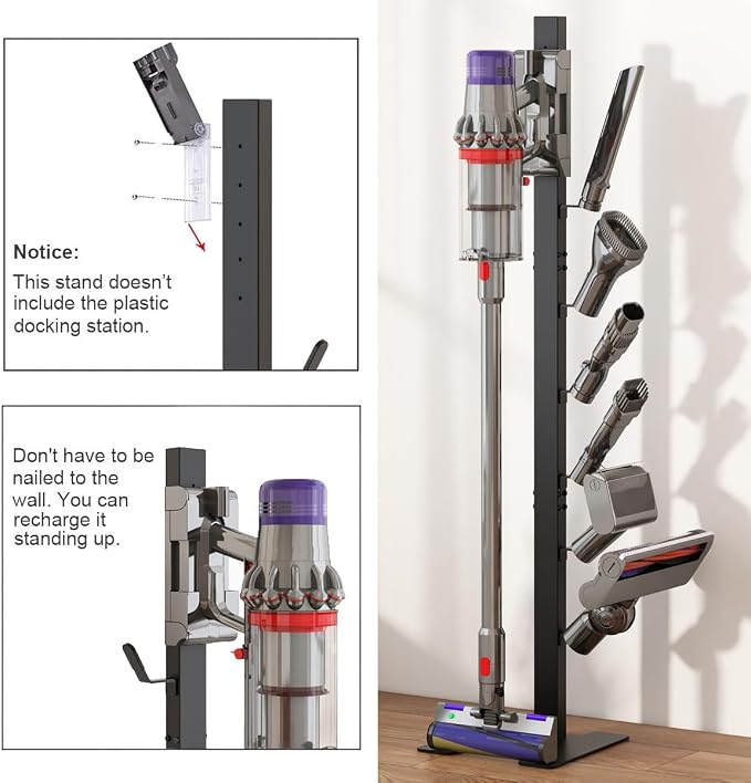 Foho Vacuum Stand Compatible for Dyson, Storage Stand Docking Station Holder - Image 5