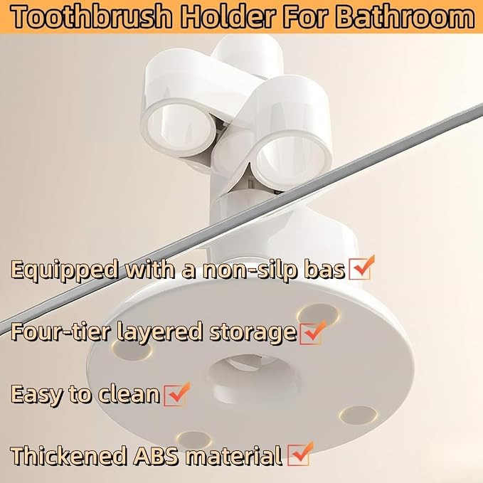 2-Pack 360° Rotating Toothbrush Organizer - Image 4