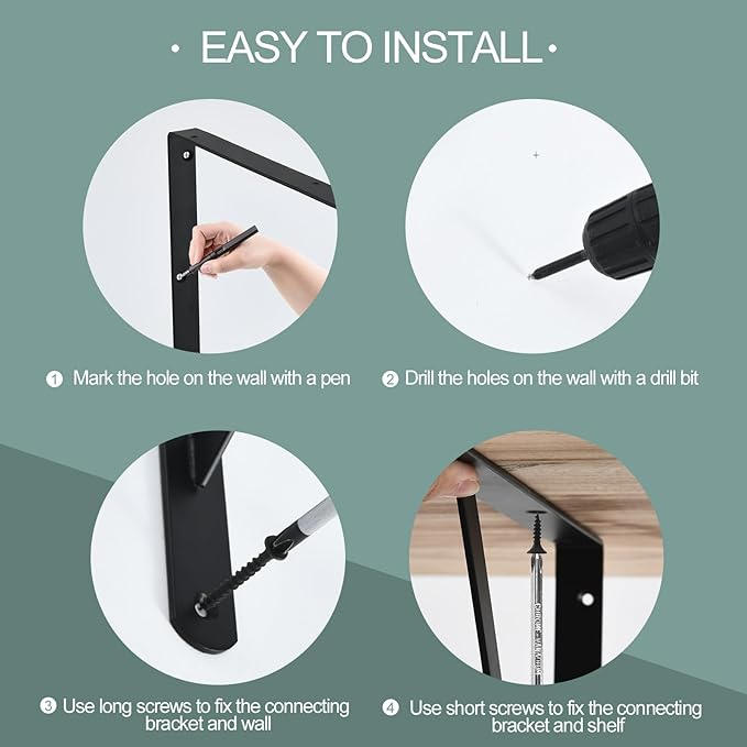24 Pack L20 x H 12" Black Heavy Duty Shelf Brackets - Image 5