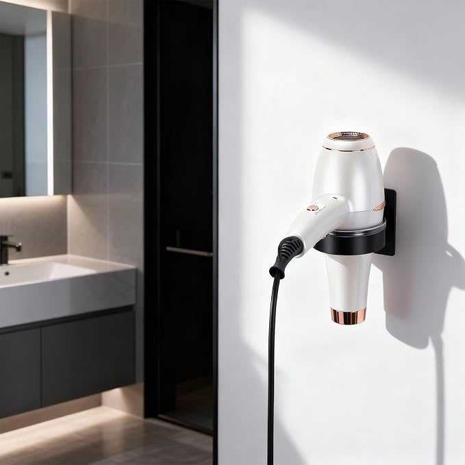 Dryer Holder Wall Mounted, Adhesive Stainless Steel Blow Dryer Stand Hair Tool - Image 6