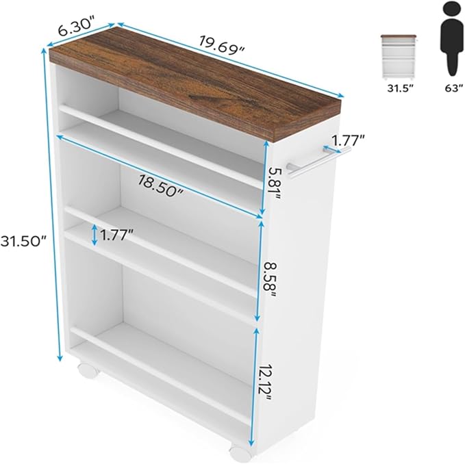 Slim Rolling Storage Cart - Image 2
