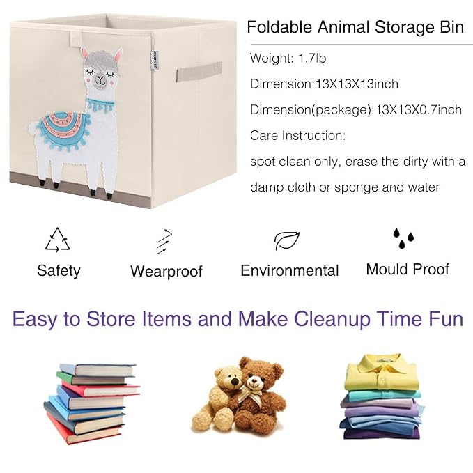 CLCROBD Foldable Animal Cube Storage Bins Fabric Toy Box/Chest/Organizer - Image 3