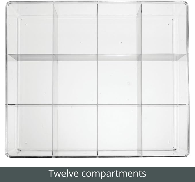 mDesign Plastic 12 Compartment Divided Drawer and Closet Storage Bin - Image 4