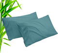 Teal Pillow Cases Standard Size 2 Pack, Bamboo Rayon Cooling Pillowcases by TELUS