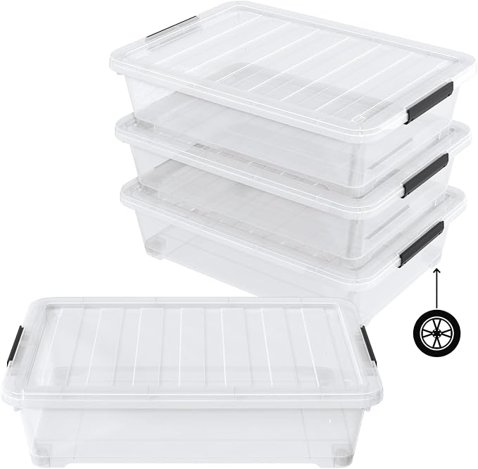 Pack of 4 Stackable Plastic Containers - Image 2