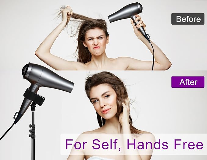 Purple River Hair Dryer Stand Black 20-63 Inch Adjustable Blow Dryer Holder - Image 2